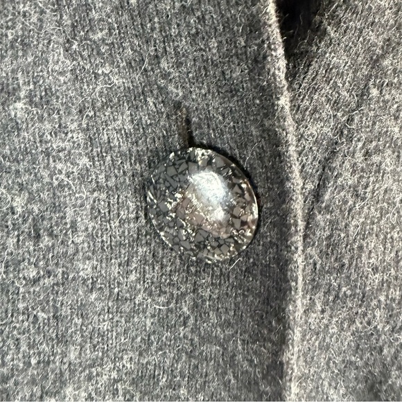 Carole Little Cardigan Gray Lambs Wool Angora One Button Bell 3/4 Sleeve size:M - Picture 6 of 12